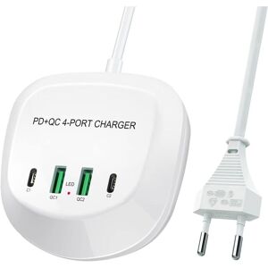 Tinor - Fast usb c Charger, Jie xing cun usb pd qc 3.0 Fast Charging Station 4 Port Portable usb Socket Fast Charging for iPhone iPad and More Tinor - Fast usb c Charger, Jie xing cun usb pd qc 3.0 Fast Charging Station 4 Port Portable usb Socket Fast Charging for iPhone iPad and More