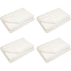 Faux Rabbit Fur Blanket 4 pcs White 130 x 150 cm Polyester vidaXL Faux Rabbit Fur Blanket 4 pcs White 130 x 150 cm Polyester vidaXL