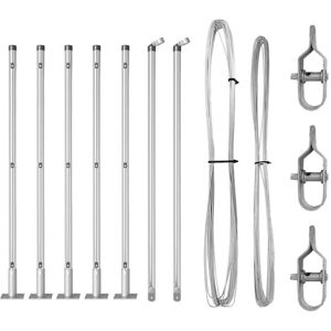 Fence Posts Manual 7 pcs Silver Ø32mm 90 cm Galvanised steel vidaXL Fence Posts Manual 7 pcs Silver Ø32mm 90 cm Galvanised steel vidaXL