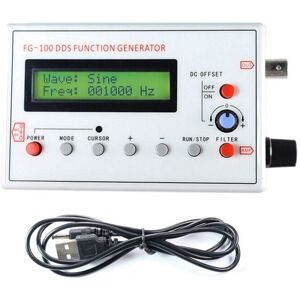TLILY FG-100 DDS Function Signal Generator Frequency Counter 1Hz - 500KHz Module Sine+Square+Triangle +Sawtooth Waveform TLILY FG-100 DDS Function Signal Generator Frequency Counter 1Hz - 500KHz Module Sine+Square+Triangle +Sawtooth Waveform