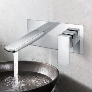 Nes Home - Astra Contemporary Concealed Wall Mounted Basin Sink Mixer Tap & Waste Nes Home - Astra Contemporary Concealed Wall Mounted Basin Sink Mixer Tap & Waste