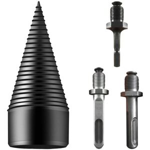 GOTRAYS Firewood Drill Bit, 3 Detachable Parts for Wood Splitter Include Screw Cone Drill and Square Handle/Round Hex Shaft for Household Electric Drill GOTRAYS Firewood Drill Bit, 3 Detachable Parts for Wood Splitter Include Screw Cone Drill and Square Handle/Round Hex Shaft for Household Electric Drill