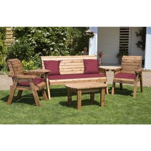CHARLES TAYLOR Five Seater Multi Set with Cushions - W350 x D150 x H98 - Fully Assembled - Burgundy CHARLES TAYLOR Five Seater Multi Set with Cushions - W350 x D150 x H98 - Fully Assembled - Burgundy