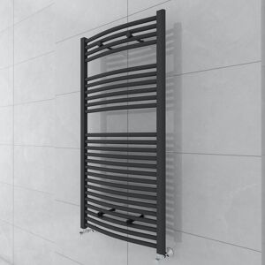 WarmeHaus Curved Grey Heated Towel Rail Radiator 1200x600mm WarmeHaus Curved Grey Heated Towel Rail Radiator 1200x600mm