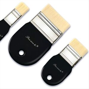 TLILY Flat Paddle Paint Brush Set Nylon Painting Brushes for Acrylic Oil, Varnishes Watercolor (1in 2in & TLILY Flat Paddle Paint Brush Set Nylon Painting Brushes for Acrylic Oil, Varnishes Watercolor (1in 2in &