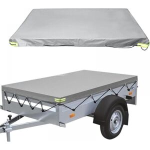 CYSLMUK Flat trailer tarpaulin - 214x122x10cm - 420 D - Dustproof - For 750 kg trailer - Grey CYSLMUK Flat trailer tarpaulin - 214x122x10cm - 420 D - Dustproof - For 750 kg trailer - Grey