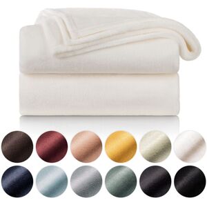 Memkey - Fleece blanket 150 x 200 – white, checked for sofa, cocooning – thick, fluffy, soft and warm – high quality Memkey - Fleece blanket 150 x 200 – white, checked for sofa, cocooning – thick, fluffy, soft and warm – high quality