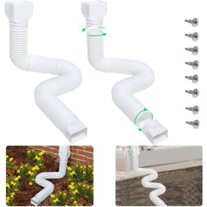 SJQKA Flexible gutter downspout extensions from 53 to 152 cm for rain gutters, downspout extension (white) SJQKA Flexible gutter downspout extensions from 53 to 152 cm for rain gutters, downspout extension (white)