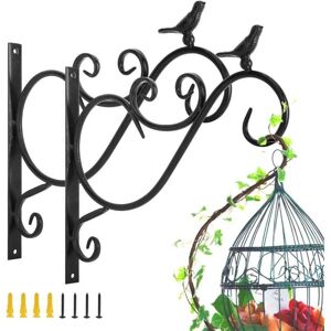 YMYNY Fliti Balcony Wall Plant Stand, Set of 2, Retro European Bird Shape Wrought Iron Hanging Hook for Basket Lantern with Screws, Outdoor Decoration for YMYNY Fliti Balcony Wall Plant Stand, Set of 2, Retro European Bird Shape Wrought Iron Hanging Hook for Basket Lantern with Screws, Outdoor Decoration for