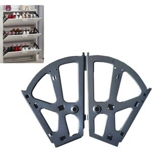 Ymyny - fliti Pack of 2 Stainless Steel Shoe Cabinet Hinges with Folding Frame and Shoe Rack - Black Ymyny - fliti Pack of 2 Stainless Steel Shoe Cabinet Hinges with Folding Frame and Shoe Rack - Black