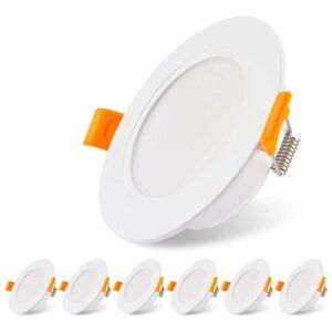 AIPERQ Fliti Pack of 6 ultra-flat led recessed spotlights 230V 5W, recessed ceiling light, 3000K led spotlight, ceiling spotlight, for bathroom, living AIPERQ Fliti Pack of 6 ultra-flat led recessed spotlights 230V 5W, recessed ceiling light, 3000K led spotlight, ceiling spotlight, for bathroom, living