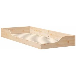 Floor Bed Frame Brown 80 x 220 cm Solid pine wood Vidaxl Floor Bed Frame Brown 80 x 220 cm Solid pine wood Vidaxl