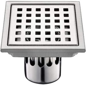 Tinor - Floor Drain with Grid 1 Piece Stainless Steel Drain 15Cm 15Cm Square Filter Deodorant Anti Backflow Water Leakage Tinor - Floor Drain with Grid 1 Piece Stainless Steel Drain 15Cm 15Cm Square Filter Deodorant Anti Backflow Water Leakage