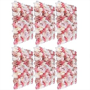 CNCEST Flower Wall Panel Floral Backdrop, 6 Pcs Flower Wall Decor, 24" X 16" Silk Rose Wall, Artificial Flower Wall Backdrop Faux Flower Panel for Wedding, CNCEST Flower Wall Panel Floral Backdrop, 6 Pcs Flower Wall Decor, 24" X 16" Silk Rose Wall, Artificial Flower Wall Backdrop Faux Flower Panel for Wedding,