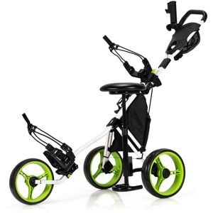 COSTWAY Foldable 3 Wheels Golf Push Pull Cart 4 Height Positions Golf Push Trolley COSTWAY Foldable 3 Wheels Golf Push Pull Cart 4 Height Positions Golf Push Trolley