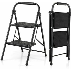 Costway - Folding 2 Step Ladder Heavy Duty Safety Anti-Slip Stool Portable Step Stool Costway - Folding 2 Step Ladder Heavy Duty Safety Anti-Slip Stool Portable Step Stool