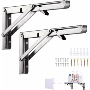 HÉLOISE Folding Bracket300mm, 2 Pieces Stainless Steel Folding Console Bracket, Folding Shelf Brackets Load, Heavy Duty Retractable Folding Console Bracket, HÉLOISE Folding Bracket300mm, 2 Pieces Stainless Steel Folding Console Bracket, Folding Shelf Brackets Load, Heavy Duty Retractable Folding Console Bracket,