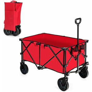 Costway - Folding Camping Wagon Collapsible Beach Garden Trolley Buggy Shopping Cart 212L Costway - Folding Camping Wagon Collapsible Beach Garden Trolley Buggy Shopping Cart 212L