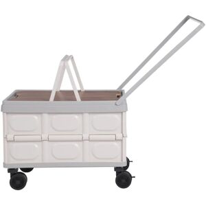 CNCEST Folding Utility Cart, 55L Foldable Box Cart Organizer, Plastic Large Capacity Collapsible Rolling Cart with Lid for Outdoor, Camping, Gardening (Grey) CNCEST Folding Utility Cart, 55L Foldable Box Cart Organizer, Plastic Large Capacity Collapsible Rolling Cart with Lid for Outdoor, Camping, Gardening (Grey)
