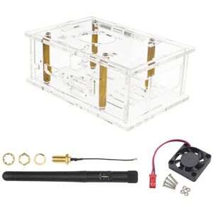 Tlily - For 5 Pro Acrylic Case Transparent Shell Cooling Fan Aluminum Heatsink Antenna Protective Box Tlily - For 5 Pro Acrylic Case Transparent Shell Cooling Fan Aluminum Heatsink Antenna Protective Box
