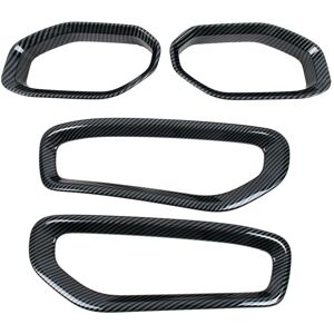 Tlily - For Dodge Ram 1500 trx 2021-2023 Car Front Fog Lamp Light Cover Trim Accessories abs Carbon Fiber 4PCS Tlily - For Dodge Ram 1500 trx 2021-2023 Car Front Fog Lamp Light Cover Trim Accessories abs Carbon Fiber 4PCS