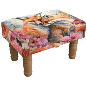 Fox Print Design Footstool - L26 x W40 x H26 cm Fox Print Design Footstool - L26 x W40 x H26 cm