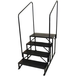 Securefix Direct - Freestanding Caravan 4 Step Tread with 2 Handrails (Non Slip Mats Motorhome Bolt Down Stairs Access) Securefix Direct - Freestanding Caravan 4 Step Tread with 2 Handrails (Non Slip Mats Motorhome Bolt Down Stairs Access)