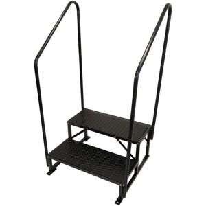 Securefix Direct - Freestanding Caravan Double Step 2 Tread with 2 Handrails (Non Slip Mats Bolt Down Stairs Access) Securefix Direct - Freestanding Caravan Double Step 2 Tread with 2 Handrails (Non Slip Mats Bolt Down Stairs Access)