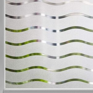 WOIYIC Frosted Window Film Provides Privacy Anti-UV Electrostatic Glass Film Non-Adhesive Decoration Glass Sticker Wave Pattern Window Film for Home Office WOIYIC Frosted Window Film Provides Privacy Anti-UV Electrostatic Glass Film Non-Adhesive Decoration Glass Sticker Wave Pattern Window Film for Home Office