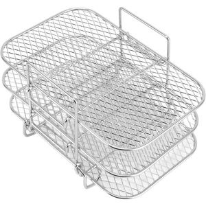 GROOFOO Fryer Rack 3 Layer Design Grill Rack Stainless Steel Dehydrator Rack Accessories Even Heating Dishwasher Safe GROOFOO Fryer Rack 3 Layer Design Grill Rack Stainless Steel Dehydrator Rack Accessories Even Heating Dishwasher Safe