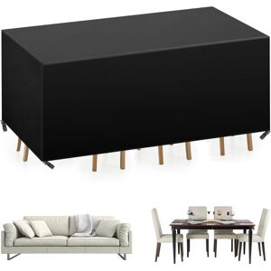 TONCHEAN Funda para muebles de jardín (180 x 120 x 74 cm), impermeable, Oxford 420D, para exteriores, con protección UV, color negro TONCHEAN Funda para muebles de jardín (180 x 120 x 74 cm), impermeable, Oxford 420D, para exteriores, con protección UV, color negro