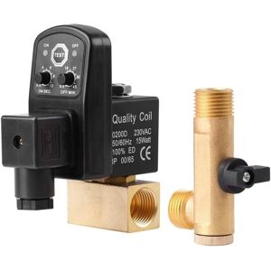 BEIJIYI G1/2 DN15 Electronic Time Delay Automatic Drain Valve Electric Drain Valve for Air Compressor Condensate Management (AC230V) BEIJIYI G1/2 DN15 Electronic Time Delay Automatic Drain Valve Electric Drain Valve for Air Compressor Condensate Management (AC230V)