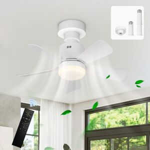 Ganeed - Screw in Ceiling Fan Light, Dimmable led Ceiling Lamp Fan for Bedroom E27 Socket with Remote Control, Adjustable 4 Speed 3 Color Ganeed - Screw in Ceiling Fan Light, Dimmable led Ceiling Lamp Fan for Bedroom E27 Socket with Remote Control, Adjustable 4 Speed 3 Color