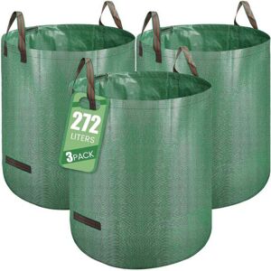 ANPVIZ Garbage bags set of 3 garden bags green waste bags 272l capacity big bag with handles waterproof foldable and reusable garden bags ANPVIZ Garbage bags set of 3 garden bags green waste bags 272l capacity big bag with handles waterproof foldable and reusable garden bags