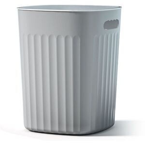 Groofoo - Garbage Bin Large Capacity Vertical Stripes Portable Handle Uncovered pp Trash Bin Wastebasket for Kitchen Living Room Quiet Grey Medium Groofoo - Garbage Bin Large Capacity Vertical Stripes Portable Handle Uncovered pp Trash Bin Wastebasket for Kitchen Living Room Quiet Grey Medium
