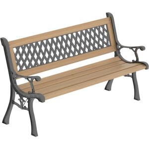 Home Discount - Garden Bench 3 Seater Outdoor Solid Wood & Iron Bench, Cross Home Discount - Garden Bench 3 Seater Outdoor Solid Wood & Iron Bench, Cross