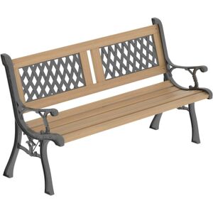 Home Discount - Garden Bench 3 Seater Outdoor Solid Wood & Iron Bench, Twin Cross Home Discount - Garden Bench 3 Seater Outdoor Solid Wood & Iron Bench, Twin Cross