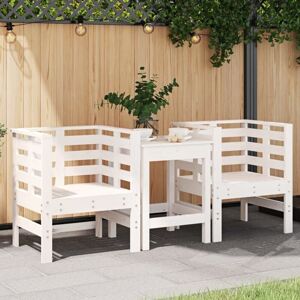 Garden Chairs 2 pcs White 61.5x53x71 cm Solid Wood Pine vidaXL Garden Chairs 2 pcs White 61.5x53x71 cm Solid Wood Pine vidaXL