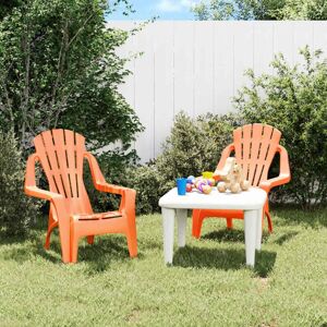 Garden Chairs 2 pcs for Children Orange 37x34x44cm PP Wooden Look vidaXL Garden Chairs 2 pcs for Children Orange 37x34x44cm PP Wooden Look vidaXL