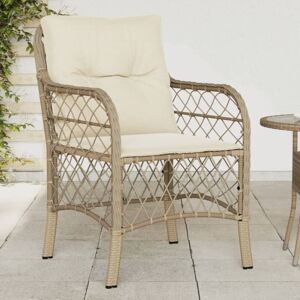 Vidaxl - Garden Chairs with Cushions 2 pcs Beige Poly Rattan Vidaxl - Garden Chairs with Cushions 2 pcs Beige Poly Rattan