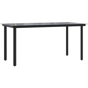 BONNEVIE Garden Dining Table Black 160x80x74cm Steel and Tempered Glass CFW314551 BONNEVIE Garden Dining Table Black 160x80x74cm Steel and Tempered Glass CFW314551