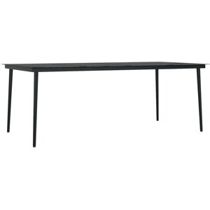 BONNEVIE Garden Dining Table Black 200x100x74 cm Steel and Glass CFW113563 BONNEVIE Garden Dining Table Black 200x100x74 cm Steel and Glass CFW113563