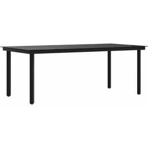BONNEVIE Garden Dining Table Black 200x100x74 cm Steel and Glass CFW506524 BONNEVIE Garden Dining Table Black 200x100x74 cm Steel and Glass CFW506524
