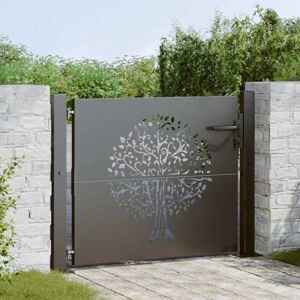Garden Gate with Lock Black 105 x 100 cm Powder-coated steel Vidaxl Garden Gate with Lock Black 105 x 100 cm Powder-coated steel Vidaxl