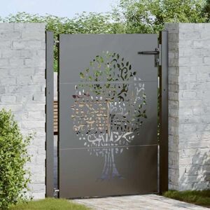 Garden Gate with Lock Black 105 x 150 cm Powder-coated steel vidaXL Garden Gate with Lock Black 105 x 150 cm Powder-coated steel vidaXL