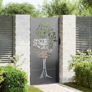 Garden Gate with Lock Black 100 x 200 cm Powder-coated steel Vidaxl Garden Gate with Lock Black 100 x 200 cm Powder-coated steel Vidaxl