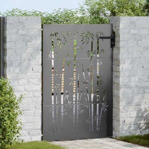 Garden Gate with Lock Black 105 x 125 cm Powder-coated steel Vidaxl Garden Gate with Lock Black 105 x 125 cm Powder-coated steel Vidaxl