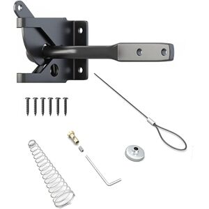 Memkey - Garden Gate Lock, Automatic Gravity Latch - Spring Loaded Iron Gate Lock, with Adjustable Latch - Cable for Metal Fences - for Garden Gate Memkey - Garden Gate Lock, Automatic Gravity Latch - Spring Loaded Iron Gate Lock, with Adjustable Latch - Cable for Metal Fences - for Garden Gate