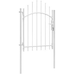 vidaXL Garden Gate Steel White 1x2m Arched Top Security Door vidaXL Garden Gate Steel White 1x2m Arched Top Security Door