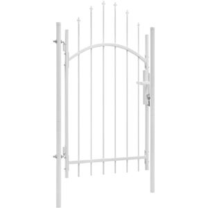 Garden Gate Steel 1x2.45 m White vidaXL Garden Gate Steel 1x2.45 m White vidaXL